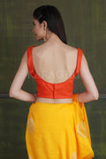 Tuscany Yellow Banarasi - Chanderi Saree