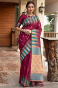 Venetian Red Banarasi Chanderi Saree