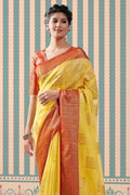 Banarasi - Chanderi Saree Yellow Banarasi Chanderi Saree saree online