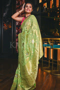 Banarasi Khaddi Georgette Saree Apple Green Banarasi Khaddi Georgette Saree saree online