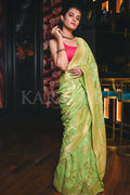Banarasi Khaddi Georgette Saree Apple Green Banarasi Khaddi Georgette Saree saree online