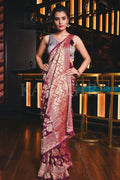 Banarasi Khaddi Georgette Saree Boysenberry Purple Banarasi Khaddi Georgette Saree saree online