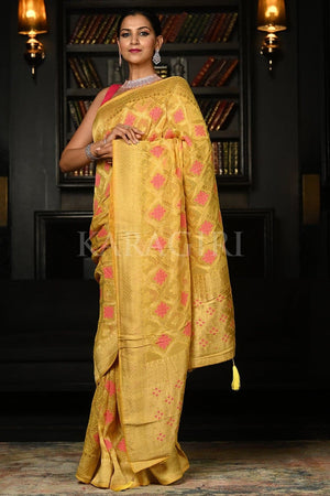 yellow saree