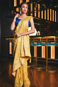Banarasi Khaddi Georgette Saree Corn Yellow Banarasi Khaddi Georgette Saree saree online