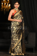 Banarasi Khaddi Georgette Saree Dark Black Khaddi Georgette Banarasi Saree saree online