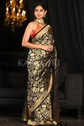 Banarasi Khaddi Georgette Saree Dark Black Khaddi Georgette Banarasi Saree saree online