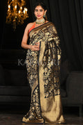Banarasi Khaddi Georgette Saree Dark Black Khaddi Georgette Banarasi Saree saree online