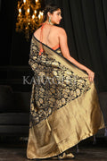 Banarasi Khaddi Georgette Saree Dark Black Khaddi Georgette Banarasi Saree saree online