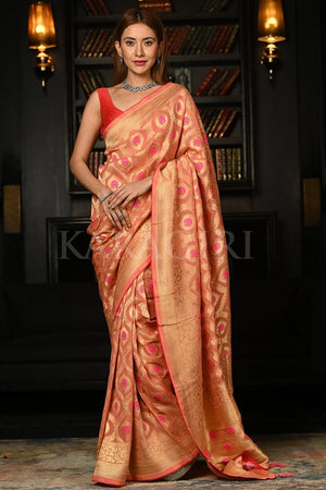 Dark Pink Khaddi Banarasi Georgette Saree