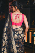 Banarasi Khaddi Georgette Saree Denim Blue Banarasi Khaddi Georgette Saree saree online