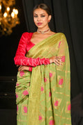 Banarasi Khaddi Georgette Saree Emerald Green Khaddi Georgette Banarasi Saree saree online