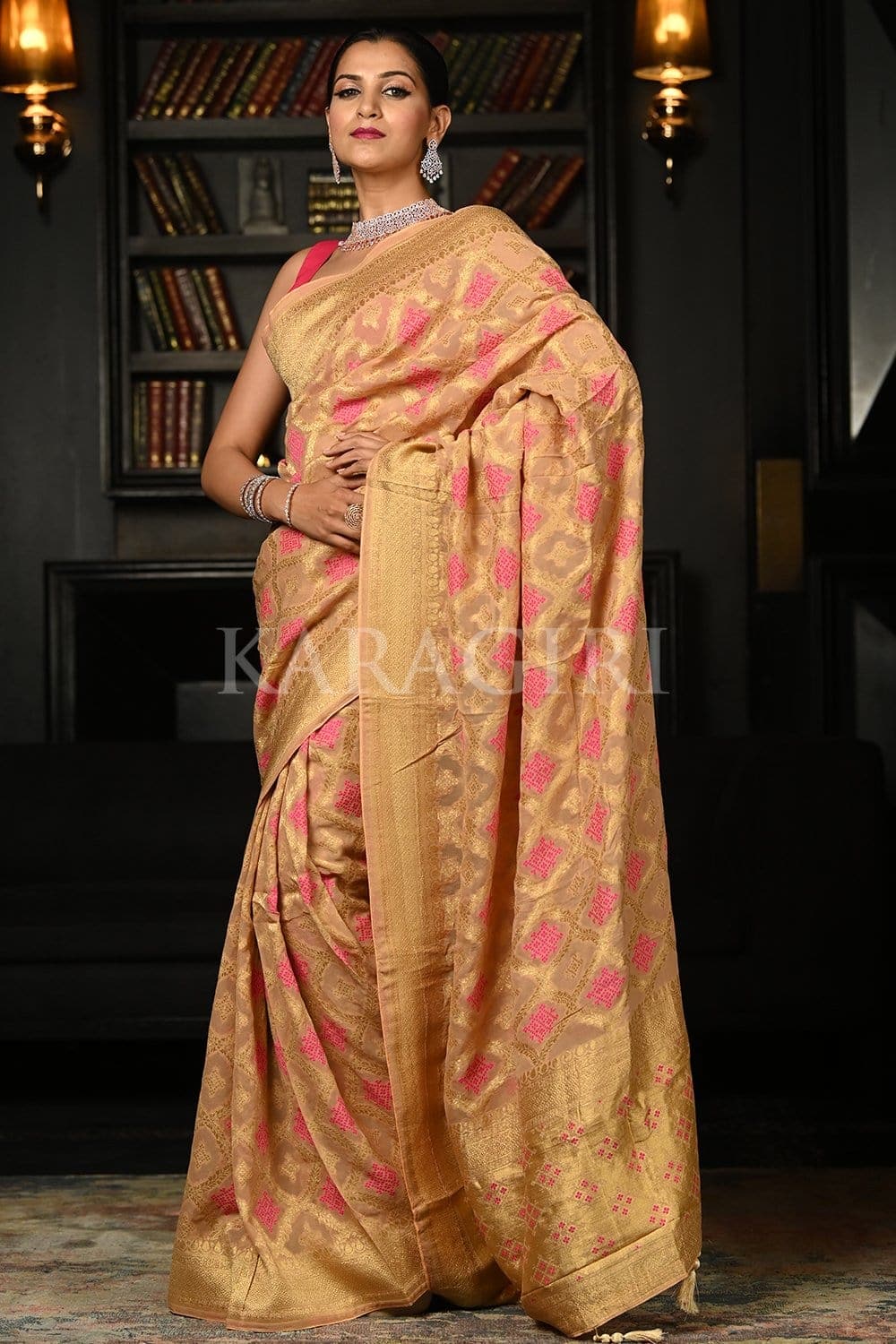 The Handlooms - Pure Chiffon Khaddi Banarasi Saree for just ₹6999.00. Order  here https://thehandlooms.com/products/pure-chiffon-khaddi-banarasi-saree-210  Download our Mobile📱App and shop on the go! 👉Store location -  https://maps.app.goo.gl ...