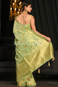 Banarasi Khaddi Georgette Saree Fern Green Khaddi Banarasi Georgette Saree saree online