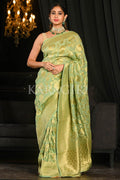 Banarasi Khaddi Georgette Saree Fern Green Khaddi Banarasi Georgette Saree saree online