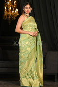 Banarasi Khaddi Georgette Saree Fern Green Khaddi Banarasi Georgette Saree saree online