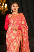 Banarasi Khaddi Georgette Saree French Rose Pink Banarasi Khaddi Georgette Saree saree online