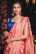 Banarasi Khaddi Georgette Saree Hot Pink Banarasi Khaddi Georgette Saree saree online