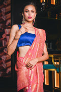 Banarasi Khaddi Georgette Saree Hot Pink Banarasi Khaddi Georgette Saree saree online