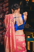 Banarasi Khaddi Georgette Saree Hot Pink Banarasi Khaddi Georgette Saree saree online