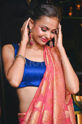 Banarasi Khaddi Georgette Saree Hot Pink Banarasi Khaddi Georgette Saree saree online