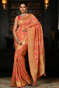pink banarasi saree