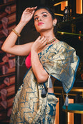 Banarasi Khaddi Georgette Saree Lapis Blue Banarasi Khaddi Georgette Saree saree online