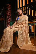 Banarasi Khaddi Georgette Saree Latte Gold Banarasi Khaddi Georgette Saree saree online