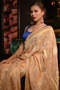 Banarasi Khaddi Georgette Saree Latte Gold Banarasi Khaddi Georgette Saree saree online