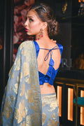 Banarasi Khaddi Georgette Saree Lavender Grey Banarasi Khaddi Georgette Saree saree online