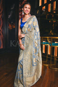 Banarasi Khaddi Georgette Saree Lavender Grey Banarasi Khaddi Georgette Saree saree online