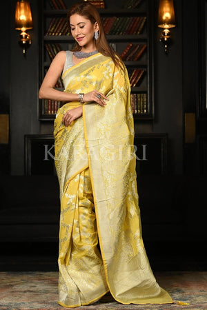 yellow silk saree