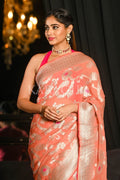 Banarasi Khaddi Georgette Saree Light Pink Khaddi Banarasi Georgette Saree saree online