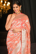 Banarasi Khaddi Georgette Saree Light Pink Khaddi Banarasi Georgette Saree saree online