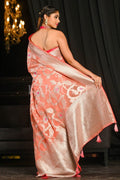 Banarasi Khaddi Georgette Saree Light Pink Khaddi Banarasi Georgette Saree saree online