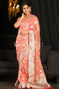Banarasi Khaddi Georgette Saree Light Pink Khaddi Banarasi Georgette Saree saree online
