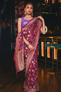 Banarasi Khaddi Georgette Saree Magenta Purple Banarasi Khaddi Georgette Saree saree online
