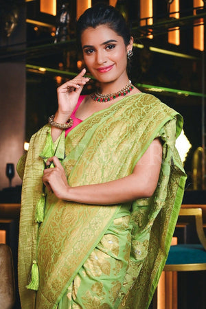 Banarasi Khaddi Georgette Saree Mint Green Banarasi Khaddi Georgette Saree saree online