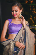 Banarasi Khaddi Georgette Saree Oxford Blue Banarasi Khaddi Georgette Saree saree online