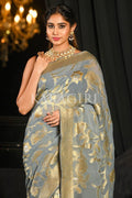 Banarasi Khaddi Georgette Saree Pebble Grey Khaddi Georgette Banarasi Saree saree online