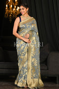 Banarasi Khaddi Georgette Saree Pebble Grey Khaddi Georgette Banarasi Saree saree online