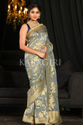 Banarasi Khaddi Georgette Saree Pebble Grey Khaddi Georgette Banarasi Saree saree online