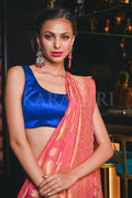 Banarasi Khaddi Georgette Saree Punch Pink Banarasi Khaddi Georgette Saree saree online
