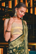 Banarasi Khaddi Georgette Saree Sacramento Green Banarasi Khaddi Georgette Saree saree online