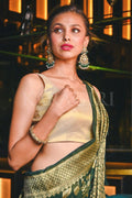 Banarasi Khaddi Georgette Saree Sacramento Green Banarasi Khaddi Georgette Saree saree online