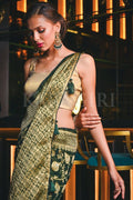 Banarasi Khaddi Georgette Saree Sacramento Green Banarasi Khaddi Georgette Saree saree online