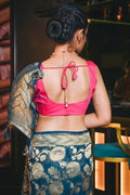 Banarasi Khaddi Georgette Saree Slate Grey Banarasi Khaddi Georgette Saree saree online