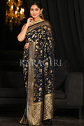 Banarasi Khaddi Georgette Saree Space Blue Banarasi Khaddi Georgette Saree saree online