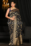 Banarasi Khaddi Georgette Saree Space Blue Banarasi Khaddi Georgette Saree saree online