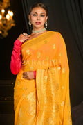 Banarasi Khaddi Georgette Saree Tuscan Sun Yellow Banarasi Khaddi Georgette Saree saree online