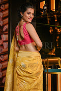 Banarasi Khaddi Georgette Saree Tuscany Yellow Banarasi Khaddi Georgette Saree saree online